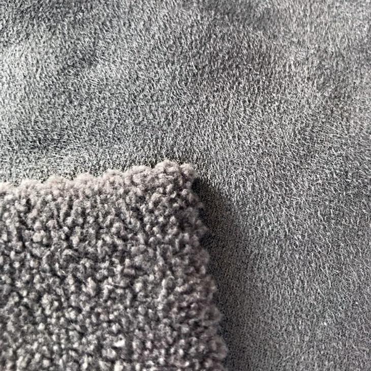 Polyester Suede With Faux Fur