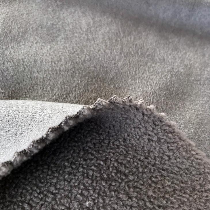 Polyester Suede With Faux Fur